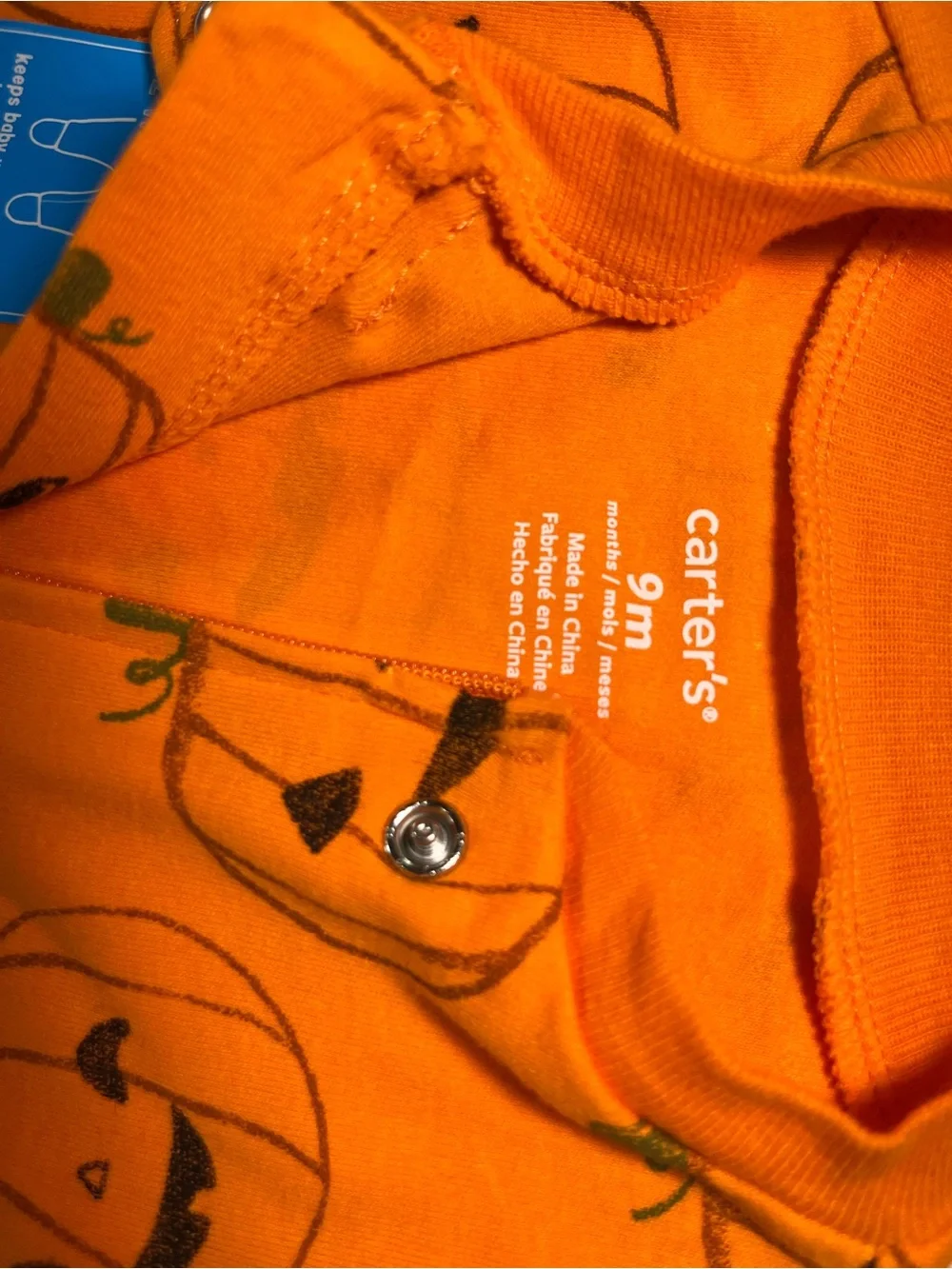 Carter’s Jack-o’Lantern Footed Sleeper 9 months nwt